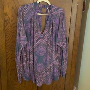 Free People deep-v choker collar tunic